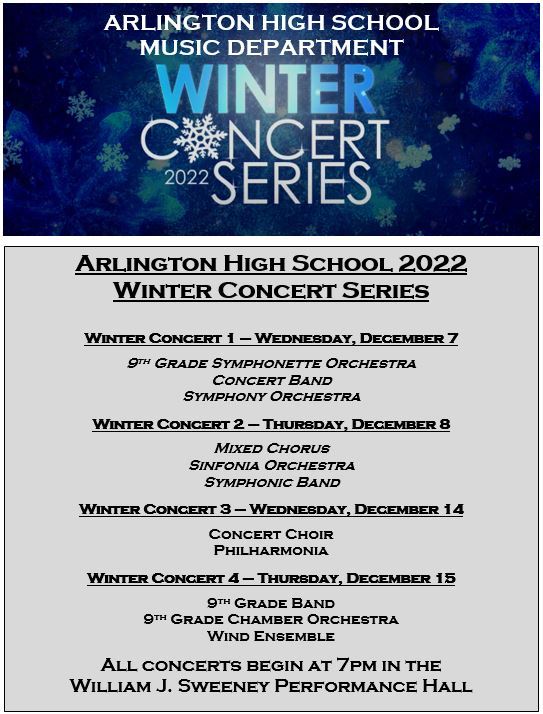  Arlington HS 2022 WINTER CONCERT SERIES